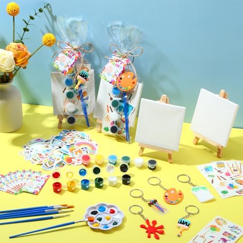 HyDren 254 Paint Party Favors Set with Canvas Paint Pots Keychains