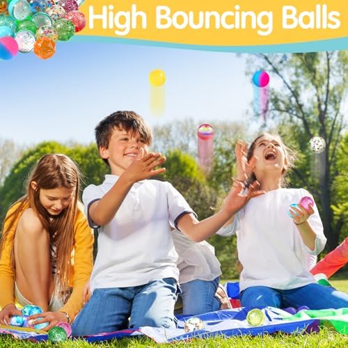 250 Piece Glitter Bouncy Balls 5 Styles for Kids