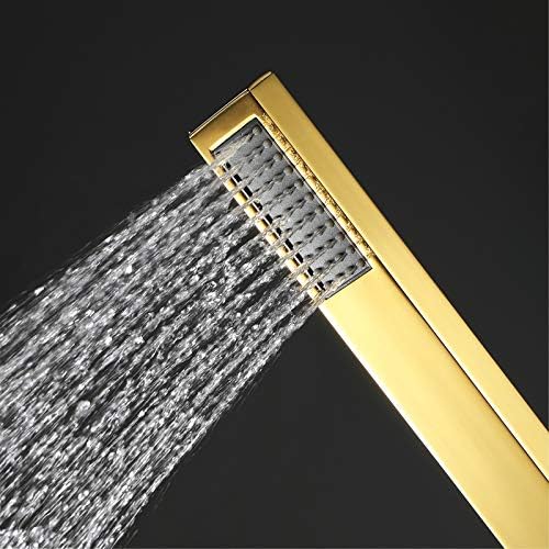 UWEREBFM Handheld Shower Head High Pressure Rain Spray Brass Universal Hand Held Showerhead Square for Bathroom