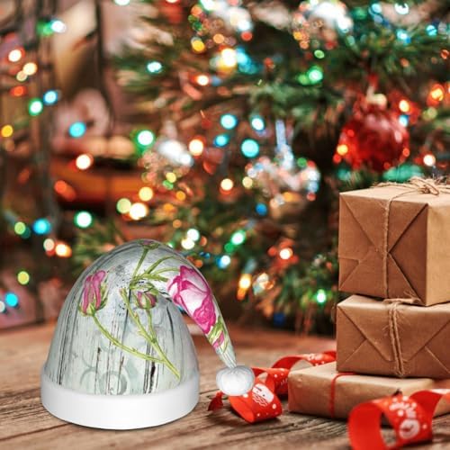 Vintage Wood Santa Hat for Kids Baby Christmas Headwear