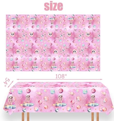 Letromp Outer Space Girls Birthday Tablecloth 54x108