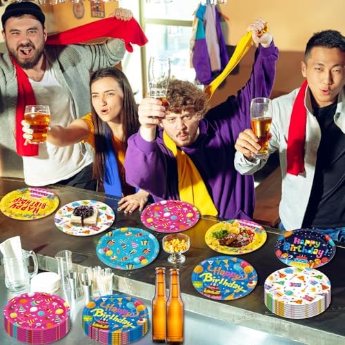 60Pcs Happy Birthday Plates for Kids Party Supplies