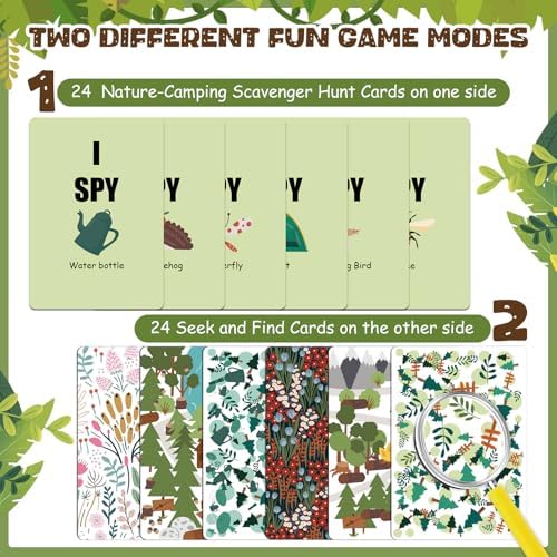 15 Pack Nature Scavenger Hunt Cards for Outdoor Parties