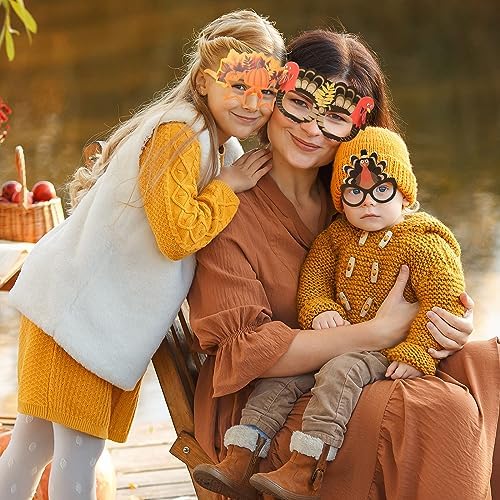 Hiboom 24 Pcs Thanksgiving Paper Glasses Party Props