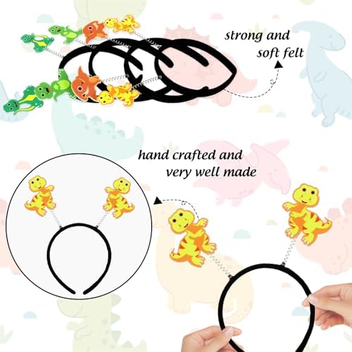 Whaline 6Pcs Dinosaur Dragon Headbands Birthday Party Favors