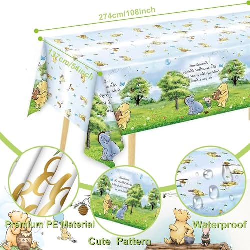 177pcs Vintage Winnie The Pooh Baby Shower Tableware Set