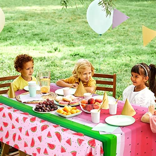 Durony 2 Pack Pink Watermelon Tablecloths 54x108 Inches