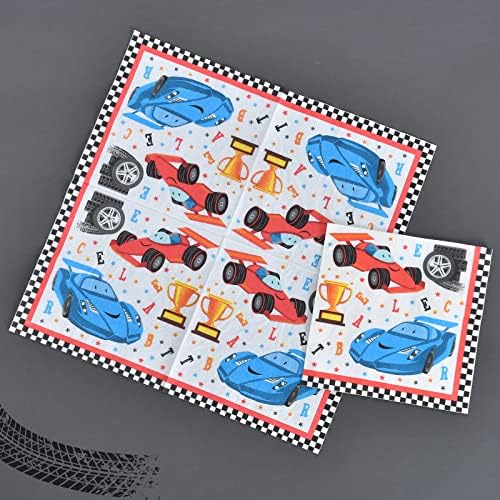 Wernnsai Race Car Party Plates Napkins Set 48PCS