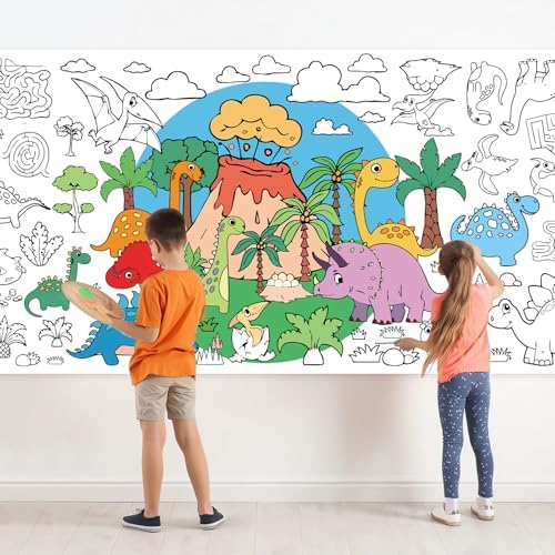 Dinosaur Giant Coloring Poster 30x72 Inches for Parties and Classrooms