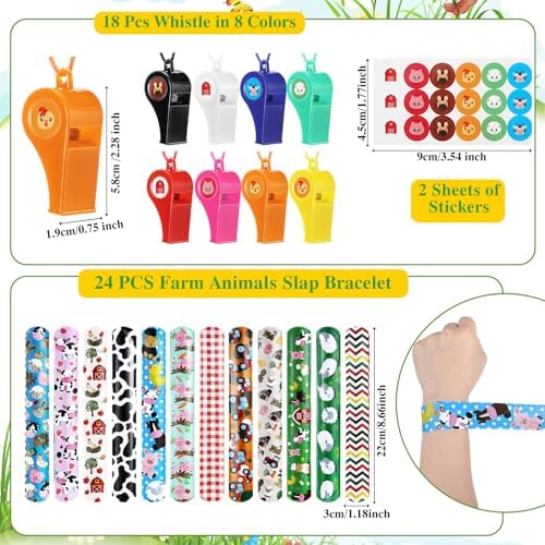 Threan 224 Pcs Farm Animals Party Favors Set