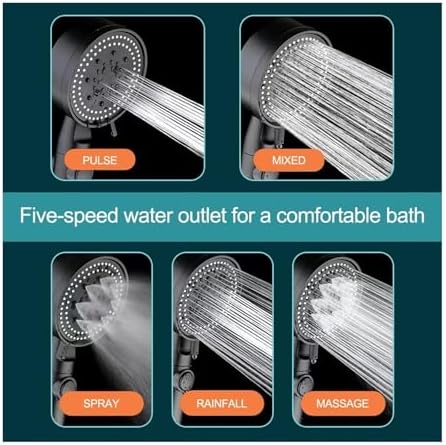 NATTCO Bathroom High Pressure Shower Head 5 Modes Adjustable