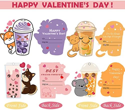 32 Pack Valentine Cards with Crazy Straws for Kids