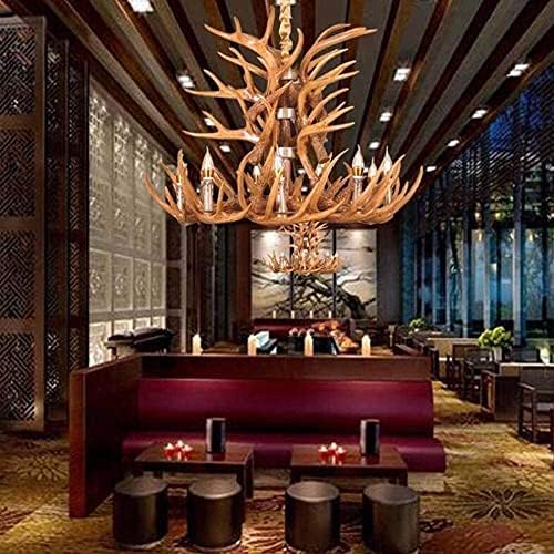 Rustic Resin Antler Chandelier with 9 E14 Lights