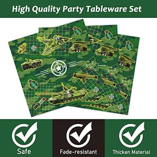 96 Pcs Camouflage Birthday Party Set for 24 Guests