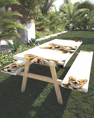 Mishkin Cartoon Dog Picnic Table Covers 3 Pcs Set