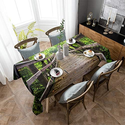 ZOE GARDEN Retro Brown Rectangle Tablecloth Waterproof Stainproof