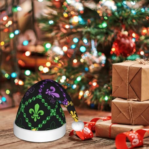Mardi Gras Santa Hat for Kids Christmas Party Headwear