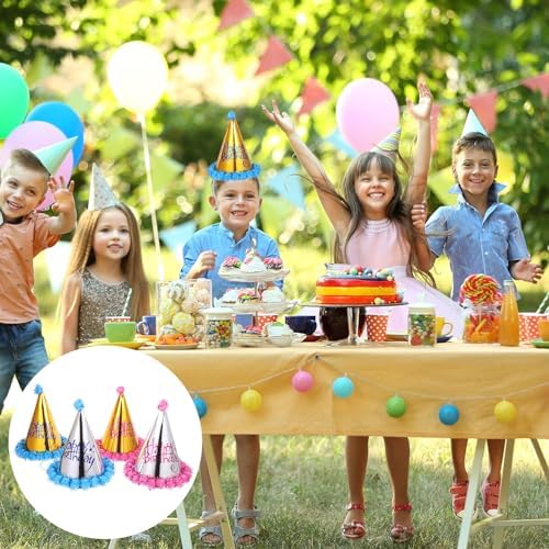 LUOZZY 8pcs Birthday Caps for Kids Girls