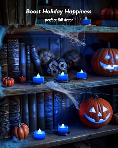 Amagic Blue LED Tea Lights Candles 24 Pack