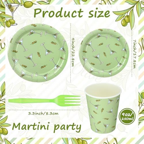 Zhehao 96 Pcs Martini Party Plates Cups Forks Set