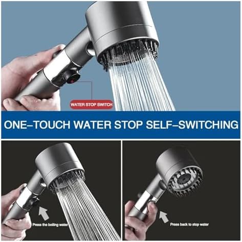 NATTCO High Pressure Shower Head with 3 Modes and Filter