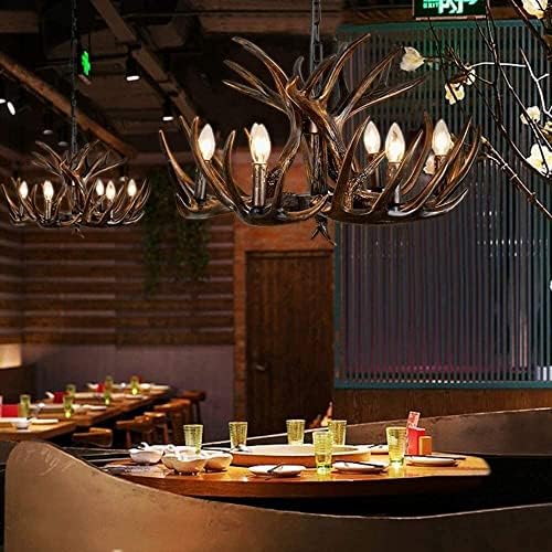 Rustic Deer Antler Chandelier Vintage Style Wall Lamp