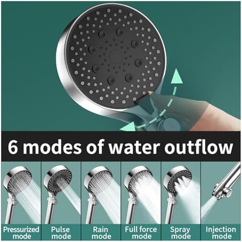 NATTCO Universal Handheld Shower Head with 6 Models