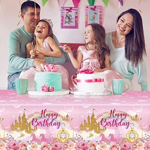 Oudain 3 Pack Princess Birthday Tablecloths