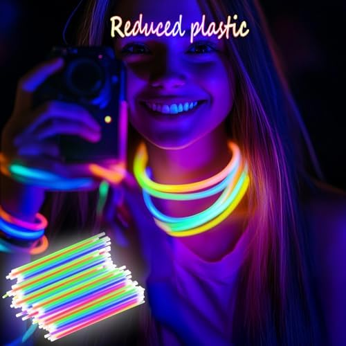 300 Ultra Bright Glow Sticks Party Pack with Bracelets and Necklaces