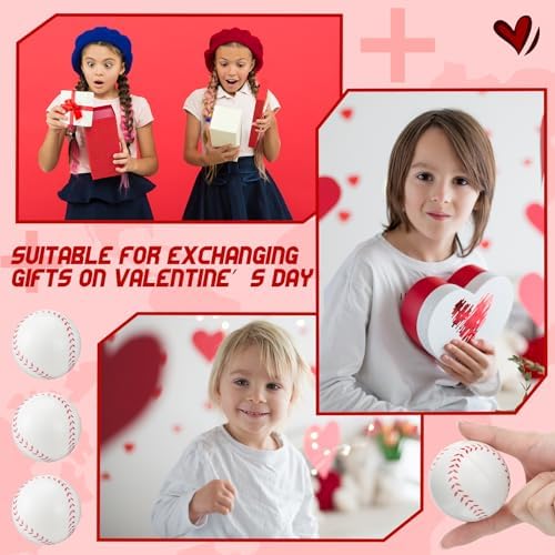 24 Pcs Mini Baseball Stress Balls with Headers Valentine Party Favor Toy Gifts for Kids Classroom Anxiety Relief