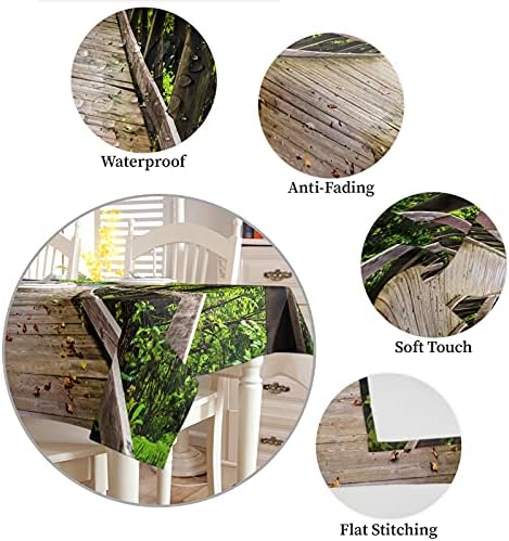 ZOE GARDEN Retro Brown Rectangle Tablecloth Waterproof Stainproof