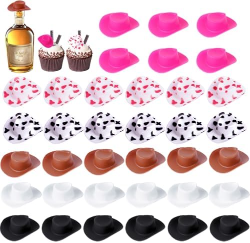 60 Pcs Plastic Mini Cowboy Hats for Party Decorations