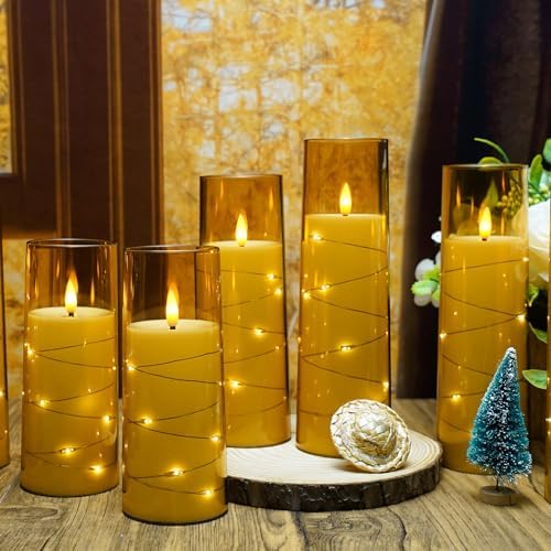 Flameless LED Candles with Timer 9 Pack Gold