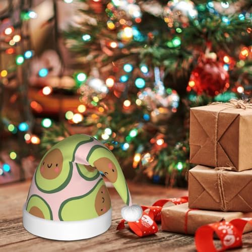 Cute Avocado Santa Hat for Kids Christmas Party