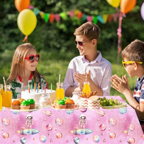 Letromp Outer Space Girls Birthday Tablecloth 54x108