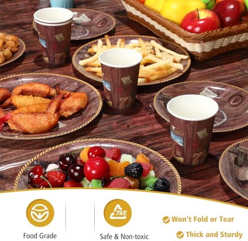 172 Pcs Western Party Supplies Serves 24