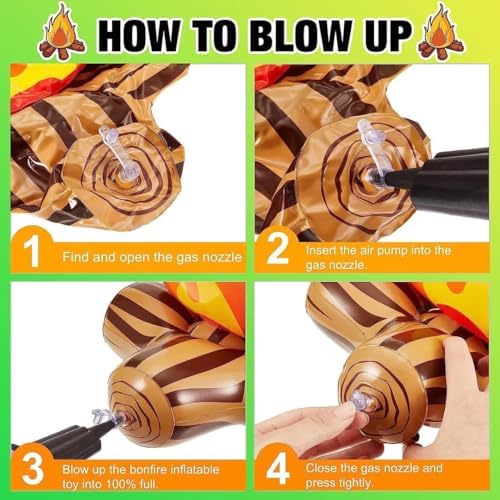 12 Inch Inflatable Campfire Prop for Halloween and Parties
