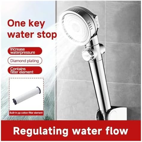 NATTCO High Pressure Variable Flow Handheld Shower Head Filter