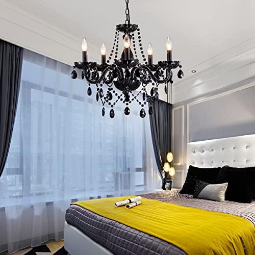 Saint Mossi Modern K9 Crystal Chandelier Black 5 Lights