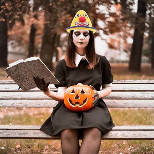 LOGOFUN Plush Clown Costume Hat for Halloween Party