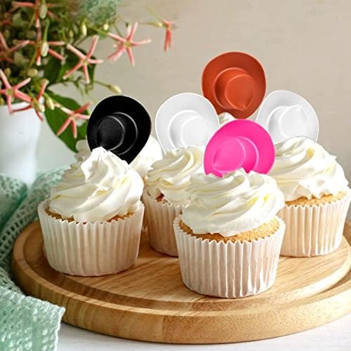 40 Piece Plastic Mini Western Cowboy Hats for Dollhouse Decor