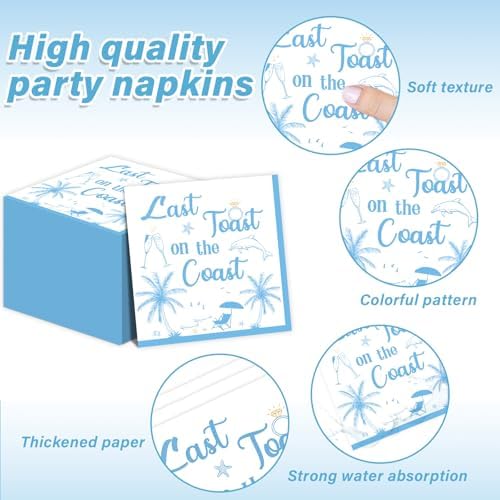 96Pcs Coastal Party Plates Napkins Forks Set