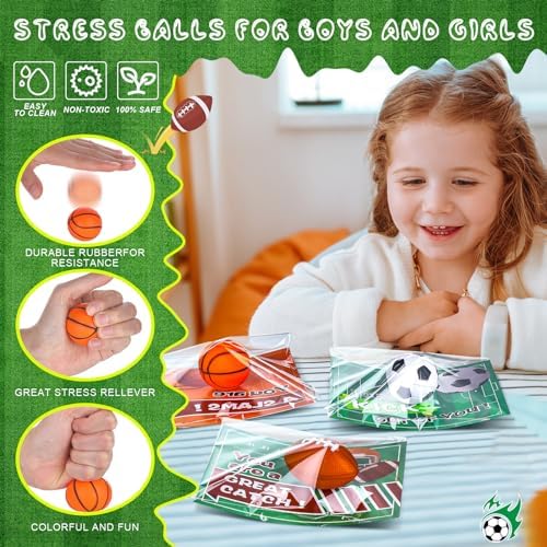 36 Set Valentine Cards with Stress Balls and Clear Pockets