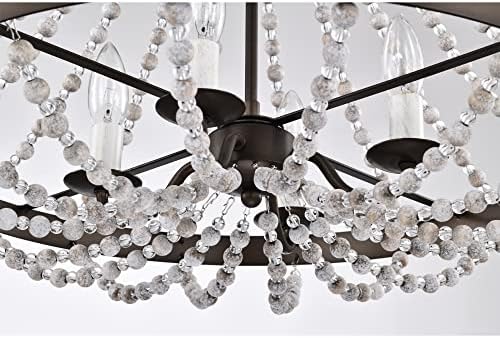 Warehouse of Tiffany Hana 22 Inch Bohemian Chandelier 4 Light Bronze