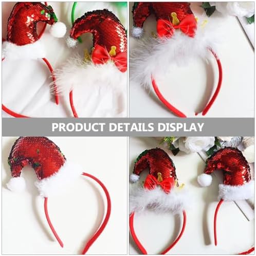 LOGOFUN 2pcs Christmas Elf Hat Headband for Kids