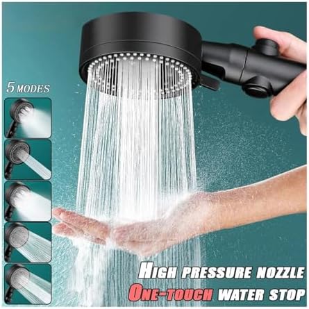 NATTCO High Pressure Handheld Shower Head 5 Modes