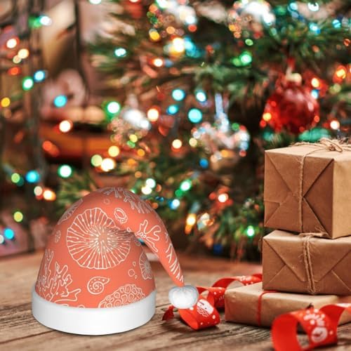 Marine Theme Coral Design Santa Hat for Kids
