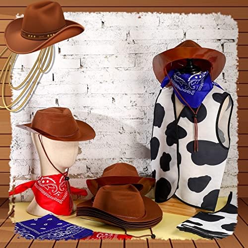 Mepase 36 Pcs Halloween Kids Western Cowboy Costume Set