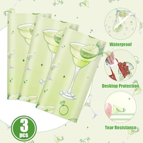 3Pcs Martini Tablecloth 54 x 108 Inch Plastic Cover for Party