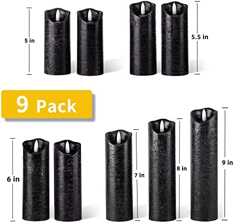 Hausware 9 Piece Flameless Candles with Remote Control Timer
